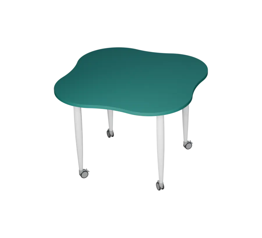 PLAYFORM 225 K modulární hravé stoly, mobilní, výška 750 mm, kovová podnož bílá, deska 25 mm, jezern